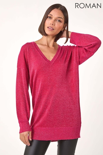 Roman Pink Relaxed Shimmer Jumper (AP5985) | £40