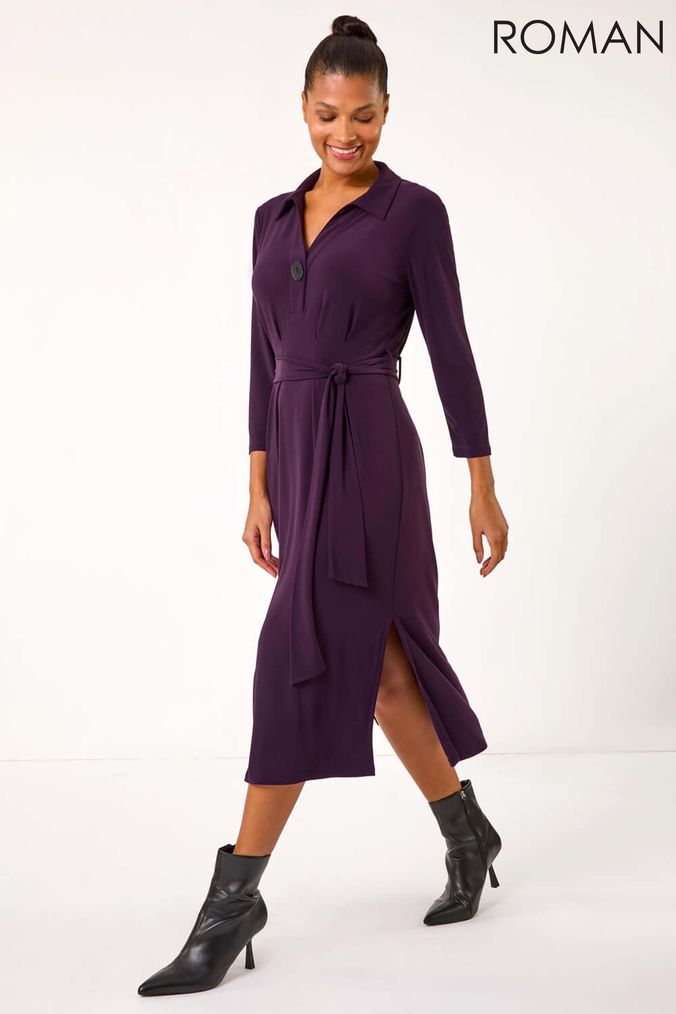 Purple shirt dress outfit best sale