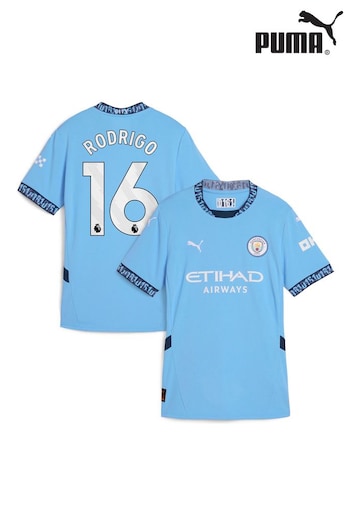 Puma Blue Womens Manchester City Home Shirt 2024-25 Rodrigo 16 (AP6684) | £95