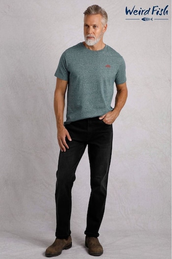 Weird Fish Black Edward Straight Comfort Stretch Denim Jeans (AP7736) | £55