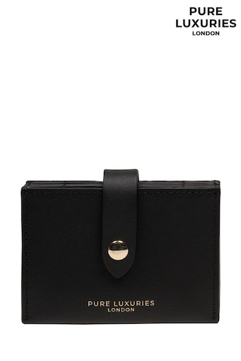 Pure Luxuries London 'Allie' Leather Accordion Black Card Holder (AP7821) | £25