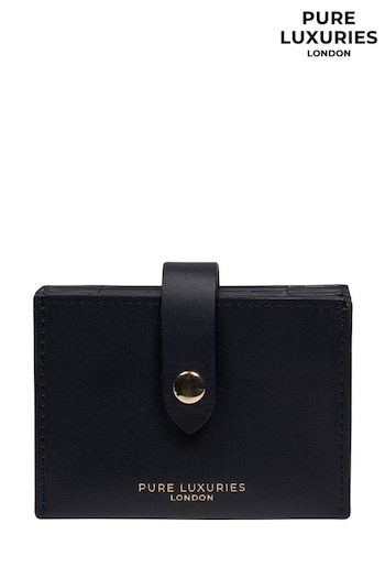 Pure Luxuries London 'Allie' Leather Accordion Black Card Holder (AP7826) | £25