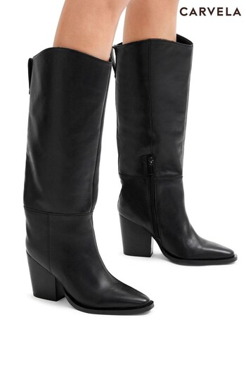 Carvela Reign Knee High Black Boots (AP9771) | £219