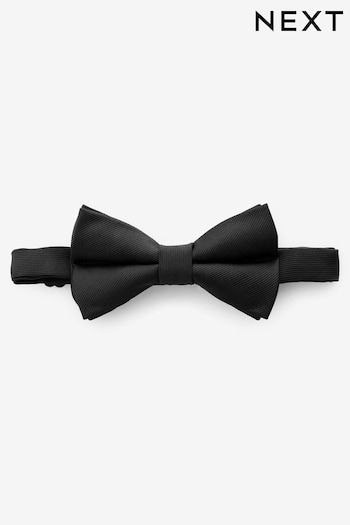 Black Recycled Polyester Twill Bow Tie (APC667) | £9