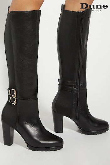 Dune London Black Sarissa Knee High Boots (AR0114) | £200