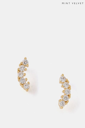 Mint Velvet Gold Plated Climber Earrings (AR0715) | £35