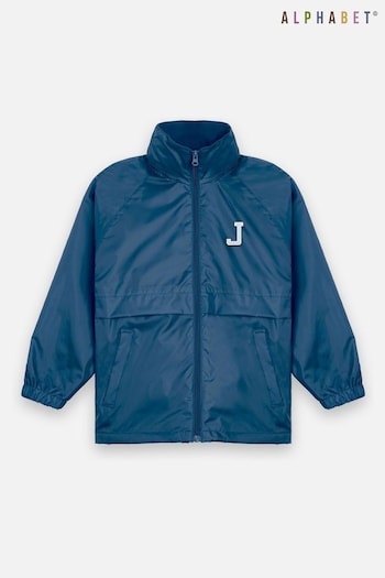 Personalised Monogrammed Boys Micro Fleece lined Rain Jacket by Alphabet (AR0848) | £23