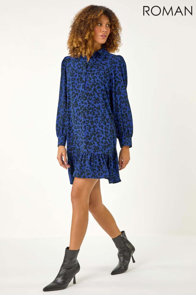 Next blue leopard print dress discount
