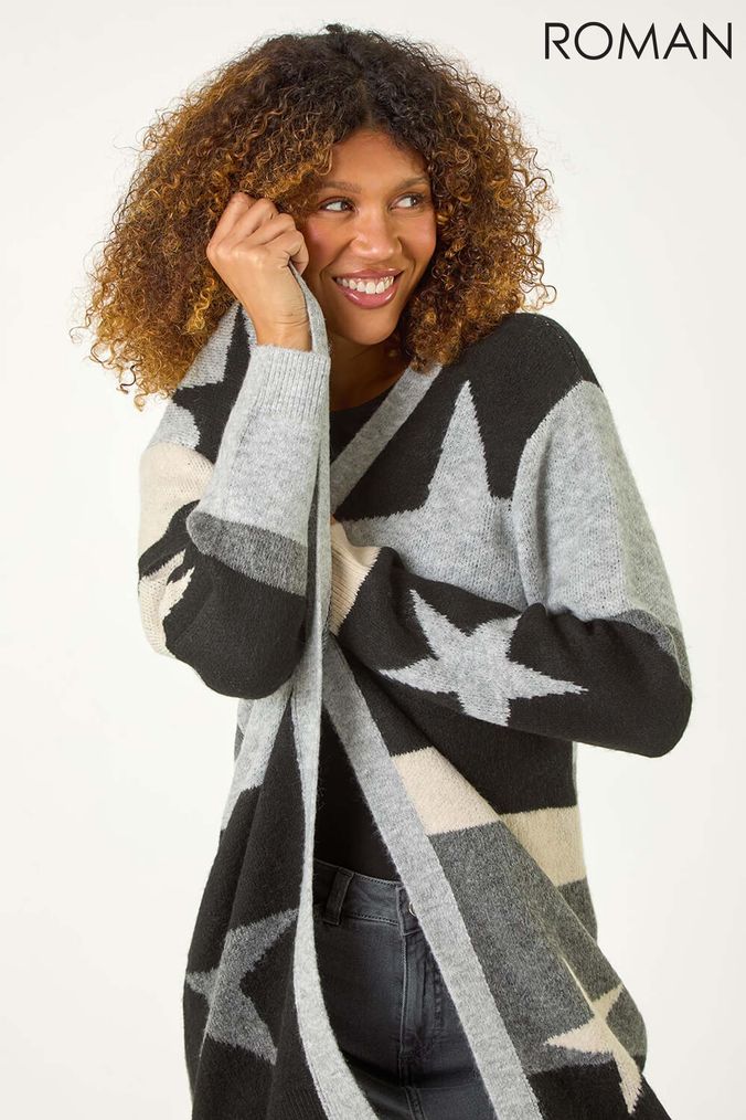 Buy Women s Cardigans Black Roman Knitwear Online Next UK