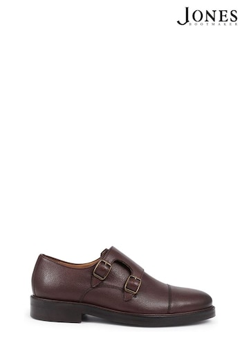 Jones Bootmaker Ollie Leather Monk Brown Shoes (AR3957) | £110