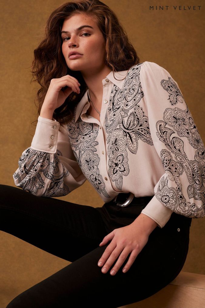 Buy Women s Cream Mint Velvet Tops Online Next UK