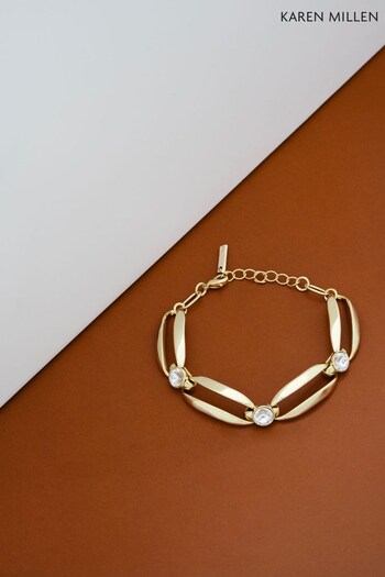 Karen Millen Gold Tone Crystal Ellipse Bracelet (AR6169) | £75