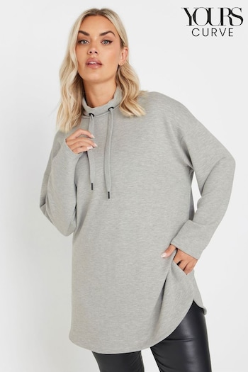 Yours Curve Grey Soft Touch High Neck Sweatshirt (AR6647) | £29