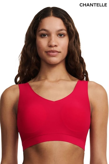 Chantelle Red Soft Stretch Seamless V-Neck Padded Crop Top (AR6892) | £44