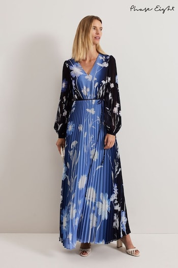 Phase Eight Blue Annie Floral Ombre Print Maxi Dresses (AR7369) | £189