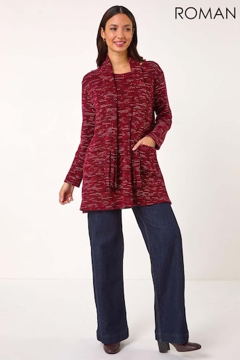 Roman Red Scarf Longline Stretch Tunic Top (AR8796) | £45