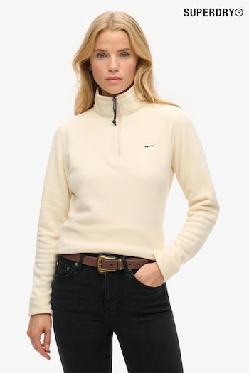 Superdry Cream Polar Fleece Half Zip Jumper (AR9141) | £45