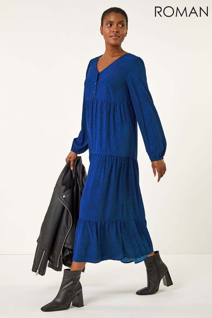Buy Women s Roman Midi Summer Dress Long Sleeve Dresses Online Next UK
