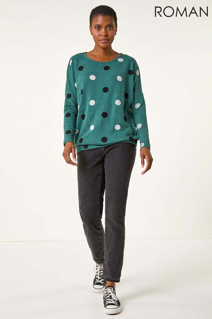 Buy Women s Green Spots Tops Online Next UK