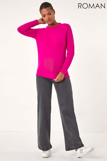 Roman Pink Plain Soft Crew Neck Jumper (AT0037) | £32