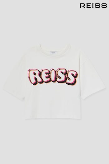 Reiss Pink Print Sandra 13-14 yrs Cotton-Jersey Logo T-Shirt (AT0684) | £21