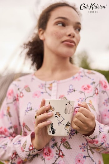 Cath Kidston Set of 4 White Halloween Spooky Dog Stanley Mugs (AT1010) | £40