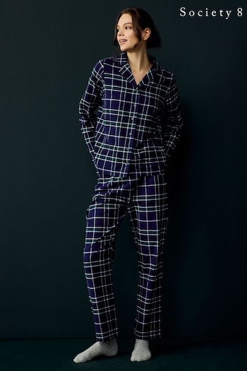 Society 8 Blue Ladies Flannel Christmas Pyjamas (AT1173) | £28