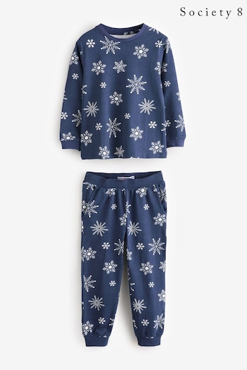 Society 8 Blue Boys Snowflake Christmas Pyjamas (AT1178) | £20