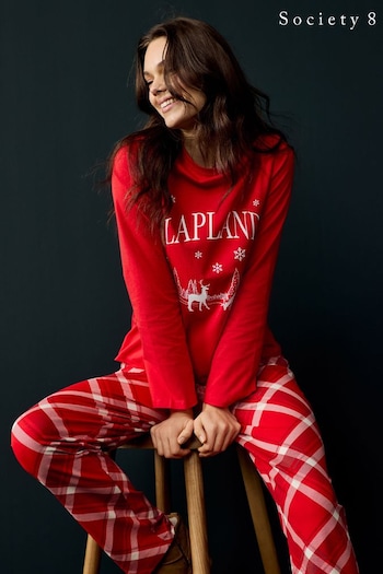 Society 8 Red Ladies Lapland Christmas Pyjamas (AT1180) | £28