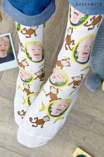 Solesmith My Little Cheeky Monkey Photo White Socks (AT1196) | £24