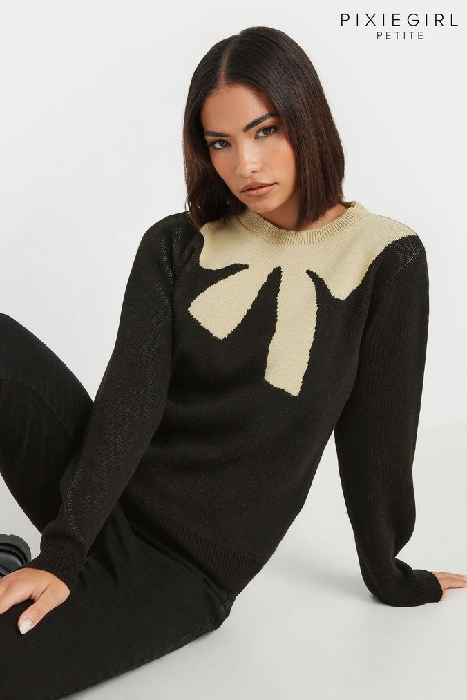 Buy Women s Petite Black Jumpers Online Next UK