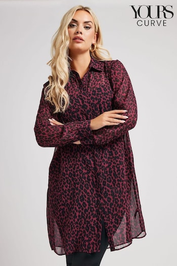 Yours Curve Purple Animal Print Longline Shirt (AT1286) | £39