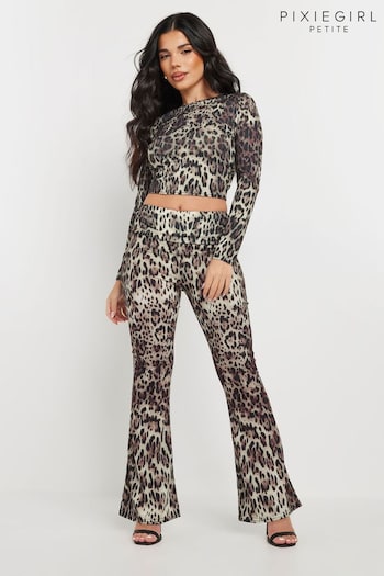 PixieGirl Petite Natural Leopard Fold Leggings (AT1289) | £27