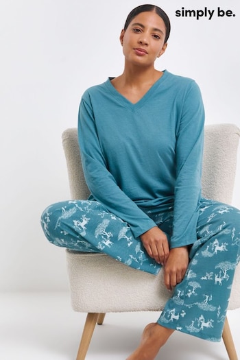 Simply Be Blue Pretty Secrets Value Long Sleeve Pyjamas Set (AT1333) | £20