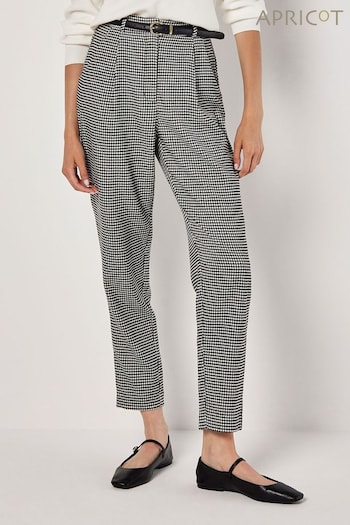 Apricot Black Paperbag Waist Dogtooth Trousers (AT1427) | £39