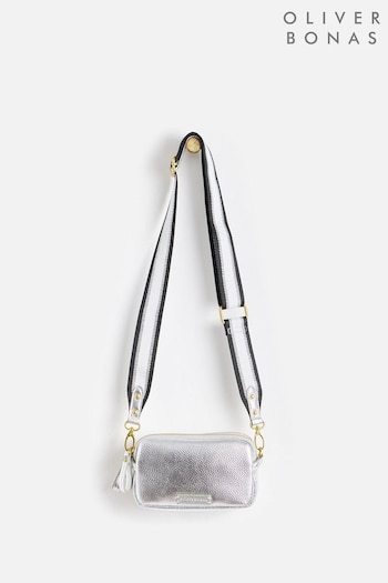 Oliver Bonas Silver Naha Cross-Body Bag (AT1634) | £0