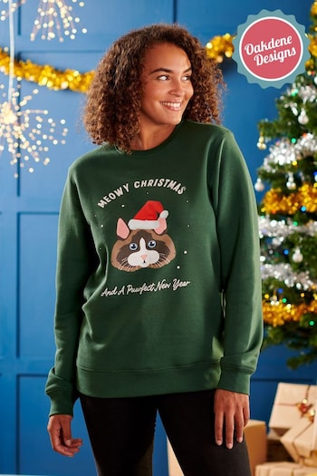 Oakdene Womens Personalised Red Cat Breed Christmas Jumper (AT2103) | £30