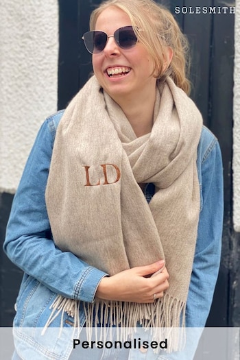 SolesmithExtra Large Embroidered Lambswool Winter Scarf (AT2184) | £70