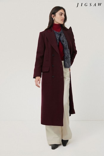 Jigsaw Red Wool Double Breasted Overcoat (AT2536) | £399