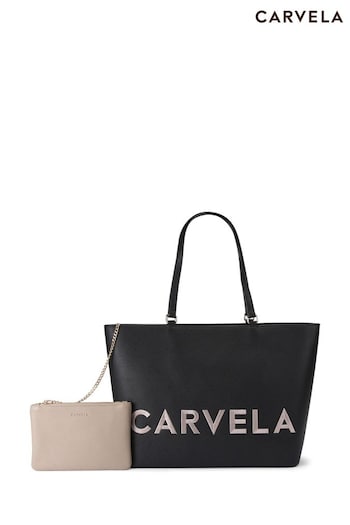 Carvela Frame Winged Shopper Black Bag (AT2581) | £99