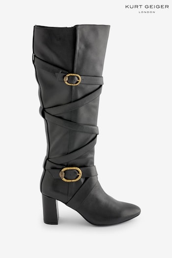 Sandals and Slides Deals Mayfair Strappy Knee Black Boots (AT2582) | £349