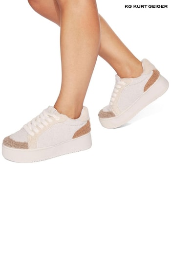 KG Kurt Geiger Cream Lighter Borg Trainers (AT2589) | £119