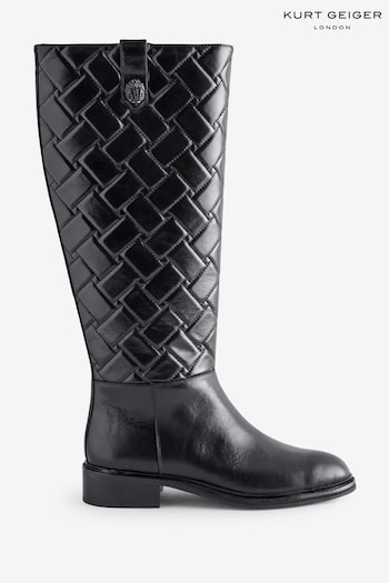 Kurt Geiger London Kensington Quilt High Leg Black Boots (AT2612) | £319