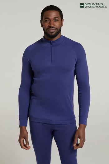 Mountain Warehouse Blue Mens Talus Quarter Zip Thermal Top (AT3515) | £20