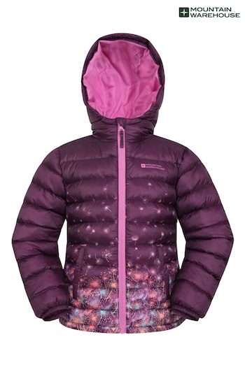 Mountain Warehouse Light Purple Kids Seasons Printed Water Resistant Padded Jacket (AT3678) | £32