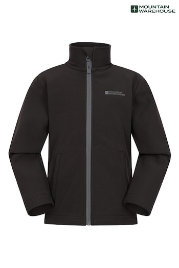 Mountain Warehouse Black Kids Grasmere Softshell Jacket (AT3740) | £24