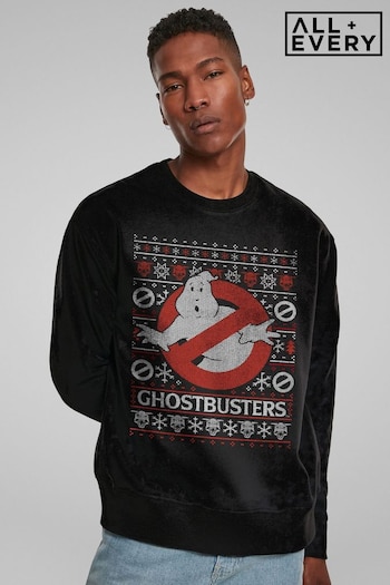 All + Every Black No Ghost Christmas Knit Mens Sweatshirt (AT3852) | £35