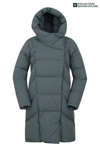 Mountain Warehouse Green Womens Cosy Wrap II Extreme Water Resistant Down Jacket (AT4096) | £175