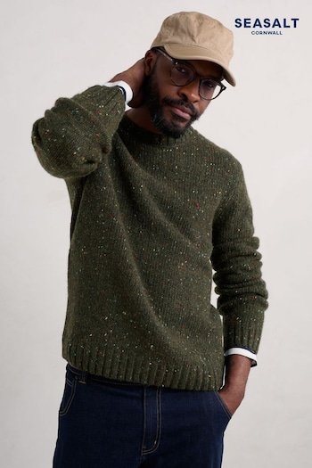 Seasalt Cornwall Green Mens Bizen Jumper (AT4280) | £95