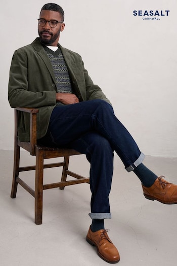 Seasalt Cornwall Green Mens Plantsman Cord 100% Organic Cotton Blazer (AT4296) | £110